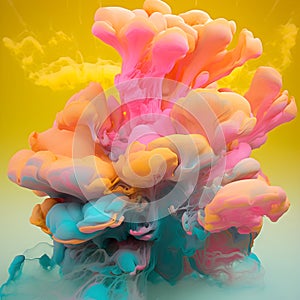 Generative ai illustrations, FLUID ART, MIXING COLORS, THAT EXPLODE AND CREATE A MAGIC OF COLORS