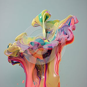 Generative ai illustrations, FLUID ART, MIXING COLORS, THAT EXPLODE AND CREATE A MAGIC OF COLORS