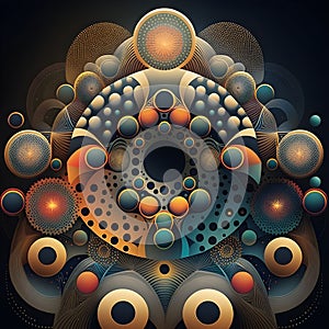 Generative AI, illustrations, Geometry patterns background. Mixed colors abstract pattern, digital abstract pattern