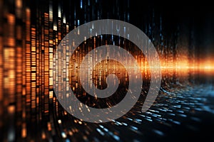 Generative AI Image of Abstract Technology Background with Binary Code Data in Computer