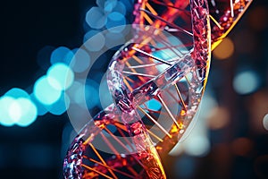 Generative AI Image of Biotechnology Science with Double Helix DNA Structure