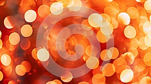 Generative AI image of blurred bokeh background with warm orange lights business concept.