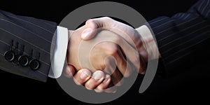 Generative AI image of crop businessmen shaking hands