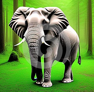 Generative AI image of a elephant