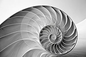 A black and white image of a spiral. Generative AI image