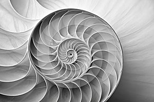 A black and white image of a spiral. Generative AI image