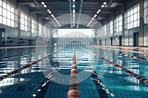 Generative AI Image of Lanes of Indoor Sport Swimming Pool
