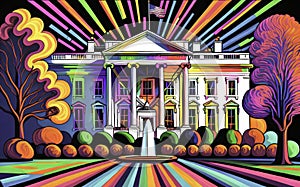 Generative AI image of a pride White House