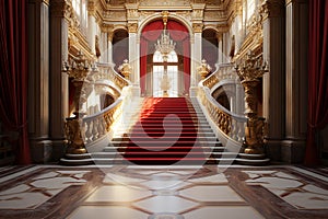 Generative AI Image of Stairs Inside a Luxury Architecture Building in Palace of Versailles