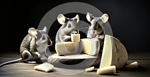 Generative AI image of three mice