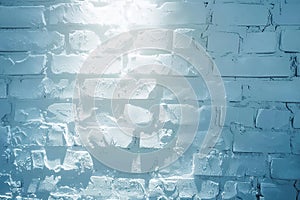 Generative AI Image of White Brick Wall Pattern Background with Light