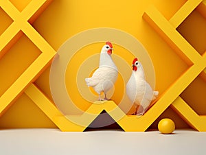 Generative AI Isometric Chicken Farm Poultry-