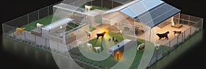 Generative AI Isometric Chicken Farm Poultry-