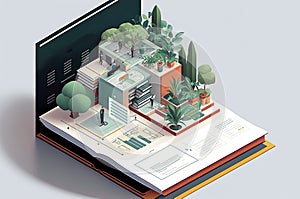Generative AI of Isometric concept illustration of business analysis