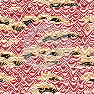 Generative AI Japanese seamless pattern in-