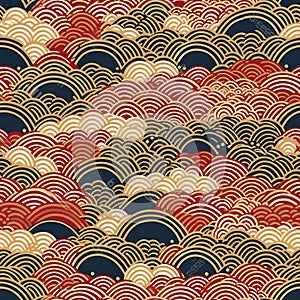 Generative AI Japanese seamless pattern in-