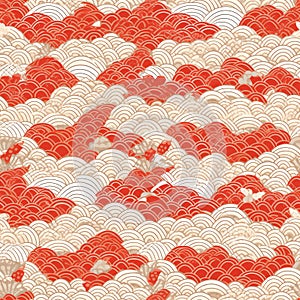 Generative AI Japanese seamless pattern in-