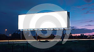 Generative AI Large blank billboard giantboard for outdoor advertising business concept.