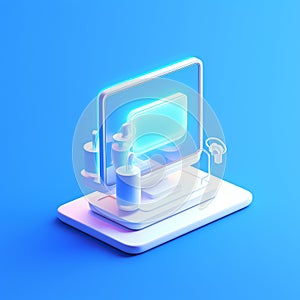 Generative AI Mock up desktop computer-