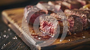 Generative AI Modern style traditional barbecue dry aged wagyu porterhouse beef steak bistecca alla Fiorentina sli photo