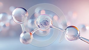 Generative AI Molecular Structure Visualization with Transparent Spheres Connected by Rods Representing Science an