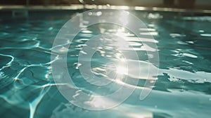 Generative AI Most beautiful clear pool water reflecting in the sun business concept.