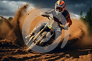 Generative AI a motorcyclist who participates in motocross