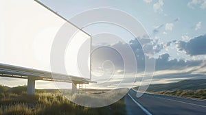 Generative AI Motorway Billboard Mockup A Blank Canvas for Advertising on the Open Road business concept.