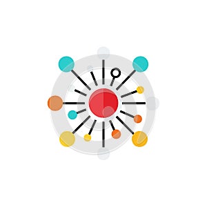 Generative AI Neural Network Vector Icon: Data Connection and Machine Learning