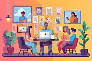 Generative AI Online Education Concept-