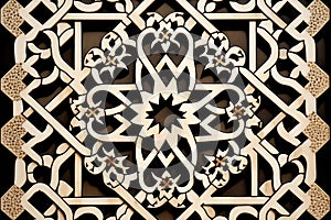 Generative AI of ornate Islamic pattern concept for Moroccan Style Decor, Eid Celebration Ornaments and Decorative Islamic Tiles