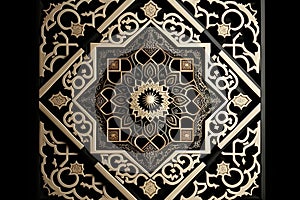 Generative AI of ornate Islamic pattern concept for Oriental Texture Mosaics, Fine Islamic Pattern Details and Intricate