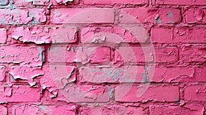 Generative AI Pastel pink brick background wall texture.pink red brickwall with light paint backdrop wallpaper for