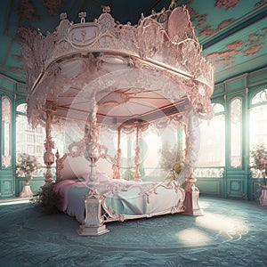 Generative AI: Pink Baroque bedroom