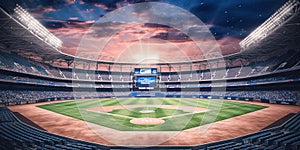 Generative AI, Professional baseball grand stadium, modern public sport