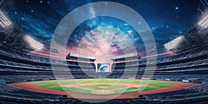 Generative AI, Professional baseball grand stadium, modern public sport