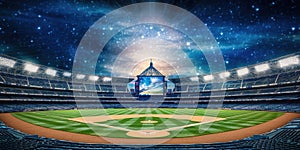 Generative AI, Professional baseball grand stadium, modern public sport