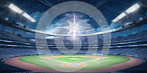 Generative AI, Professional baseball grand stadium, modern public sport