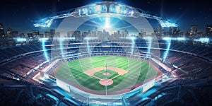 Generative AI, Professional baseball grand stadium, modern public sport