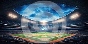 Generative AI, Professional baseball grand stadium, modern public sport