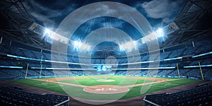 Generative AI, Professional baseball grand stadium, modern public sport