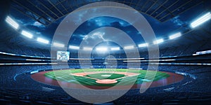 Generative AI, Professional baseball grand stadium, modern public sport