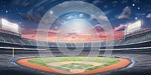 Generative AI, Professional baseball grand stadium, modern public sport