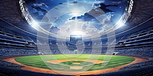 Generative AI, Professional baseball grand stadium, modern public sport