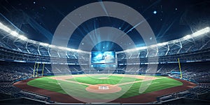 Generative AI, Professional baseball grand stadium, modern public sport