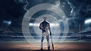 Generative AI, Professional baseball player holding bat