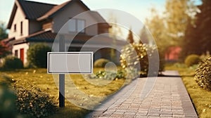 Generative AI, Real estate street sign or banner mock up, for sale