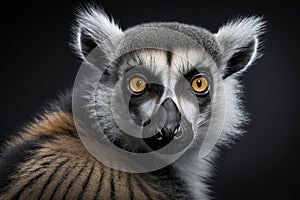 Generative AI. Ring-tailed lemur (Lemur catta) is a large strepsirrhine primate