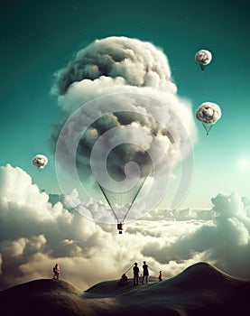 Generative AI: A scenic hot air balloon ride is an unforgettable experience, offering panoramic views photo
