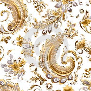 Generative AI seamless paisley pattern on-